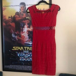 ***SOLD*** red bodycon dress small/medium stretch